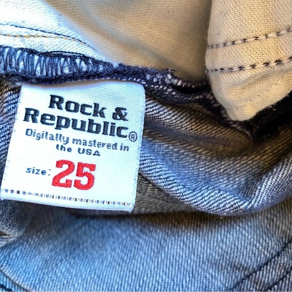 Rock & Republic Womens Bootcut Jeans Sz 25 Distressed Low Rise Stretch Flare - Picture 9 of 15